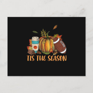 Pumpkin Spice Football Dies ist die Saison Fall Th Ankündigungspostkarte