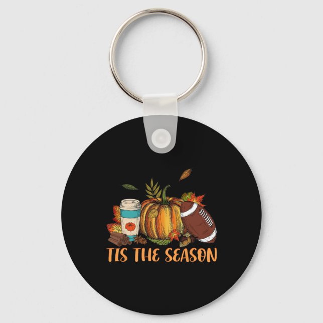 Pumpkin Spice Football Dies ist die Saison Fall Th Schlüsselanhänger (Vorderseite)