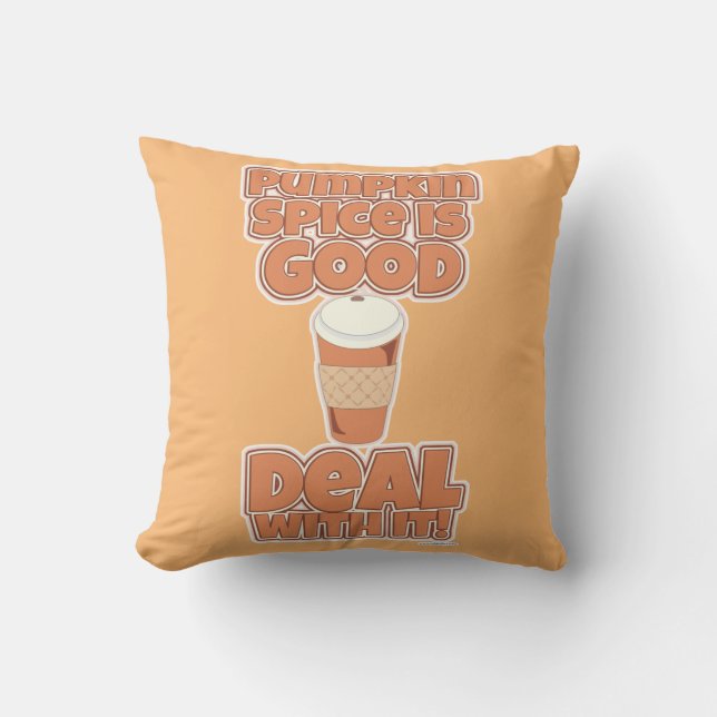 Pumpkin Spice Funny Niedlicher Cartoon Slogan Kissen (Vorderseite)
