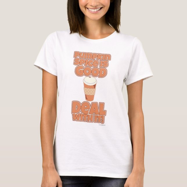 Pumpkin Spice Funny Niedlicher Cartoon Slogan T-Shirt (Vorderseite)