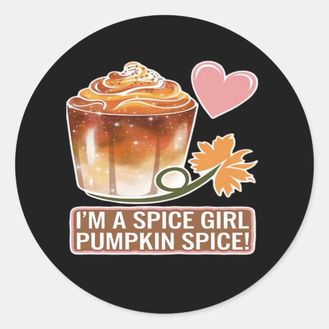 Pumpkin Spice Girl Fall Latte Sticker (Vorderseite)