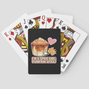 Pumpkin Spice Girl Fall Latte Sticker Spielkarten