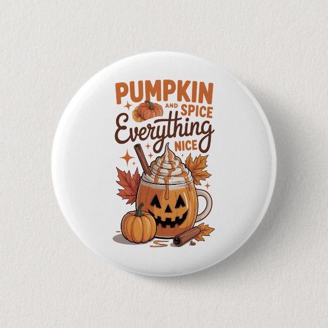 Pumpkin Spice Halloween Button (Vorderseite)