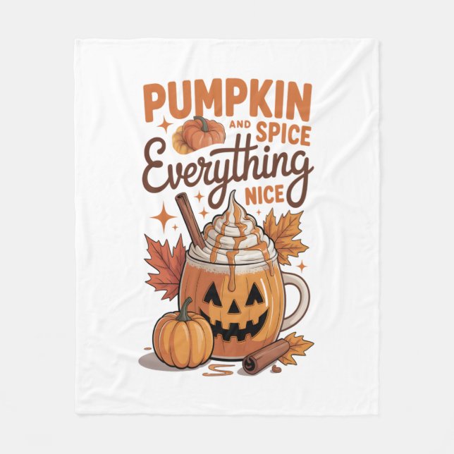 Pumpkin Spice Halloween Fleecedecke (Vorderseite)