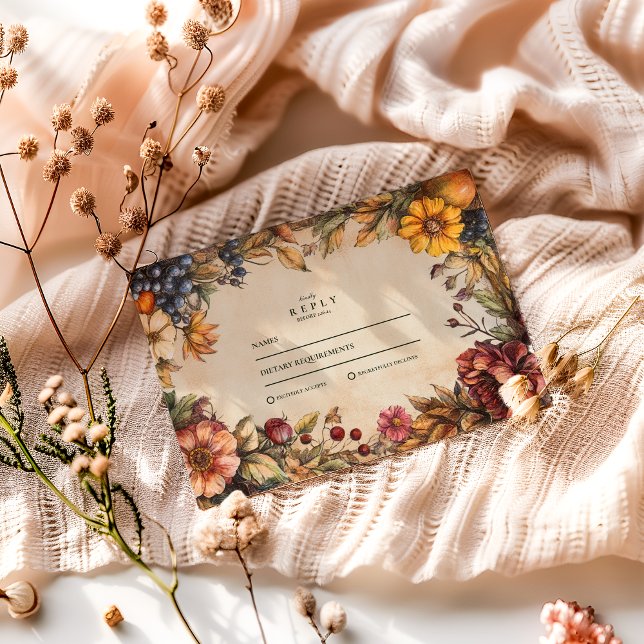 Pumpkin Spice Harvest Wedding RSVP Karte (Von Creator hochgeladen)