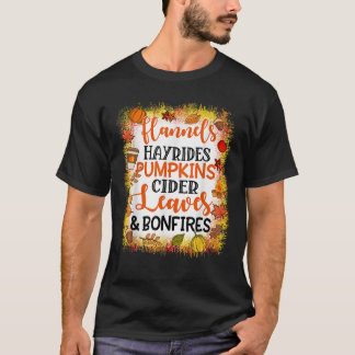 Pumpkin Spice Hayrides Falling Leaves Bonfires App T-Shirt