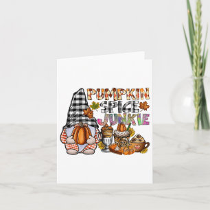 Pumpkin Spice Junkie Gnomes Herbst Thanksgivi Karte