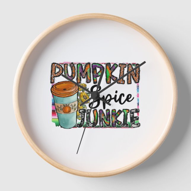 Pumpkin Spice Junkie Uhr (Vorderseite)