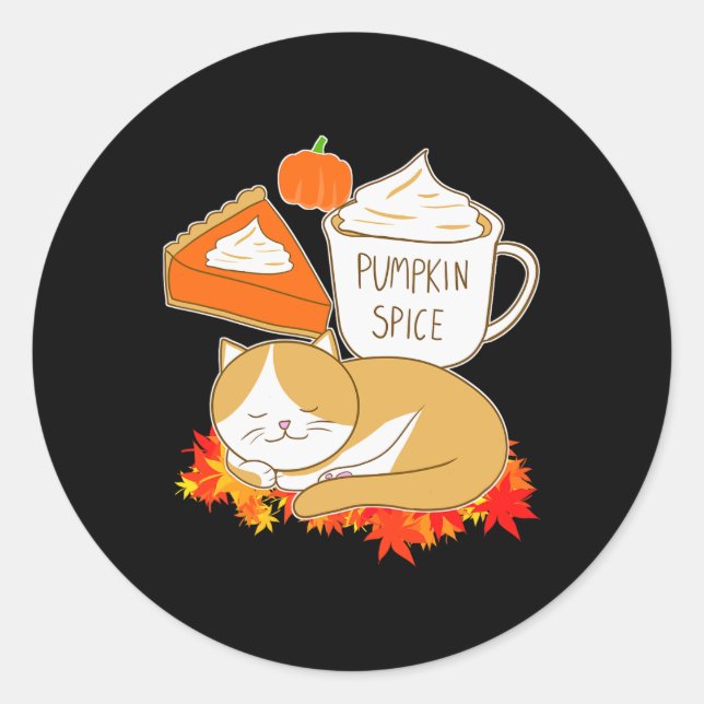 Pumpkin Spice Latte Runder Aufkleber (Vorderseite)