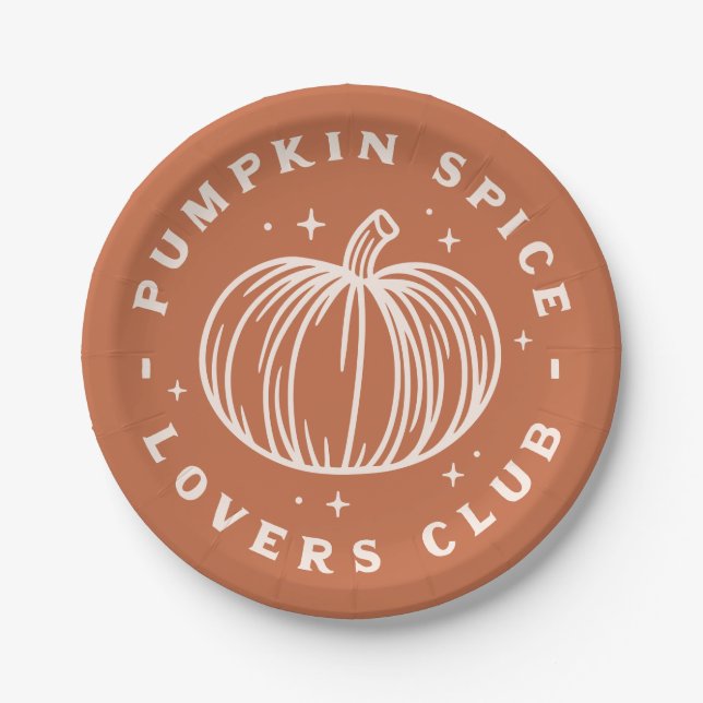 Pumpkin Spice Lovers Club Pappteller (Vorderseite)