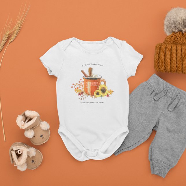 Pumpkin Spice | My First Thanksgiving Baby Strampler (Von Creator hochgeladen)