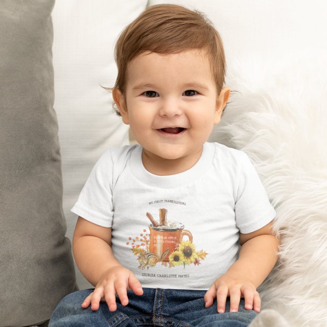 Pumpkin Spice | My First Thanksgiving Baby T-shirt (Von Creator hochgeladen)