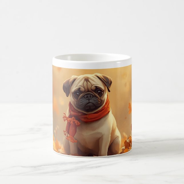  Pumpkin Spice & Pug Vibes Kaffeetasse (Mittel)