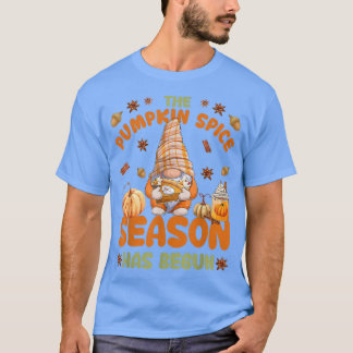 Pumpkin Spice Season Has Be Cute Fall Autumn Gnom T-Shirt