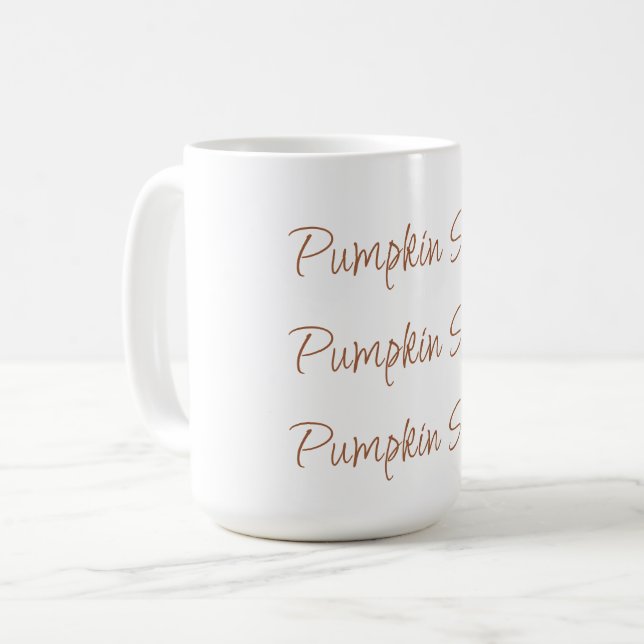 Pumpkin Spice Simple Stylish Script Typografy Kaffeetasse (Vorderseite Links)