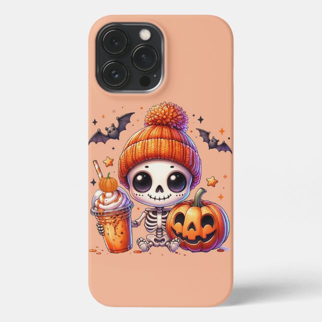 Pumpkin Spice Skeleton iPhone 13 Pro Max Hülle (Rückseite)