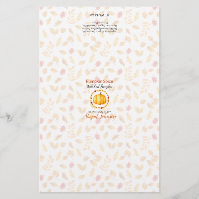 Pumpkin Spice Soap Packmaschine | Leinenpapier (Vorderseite)
