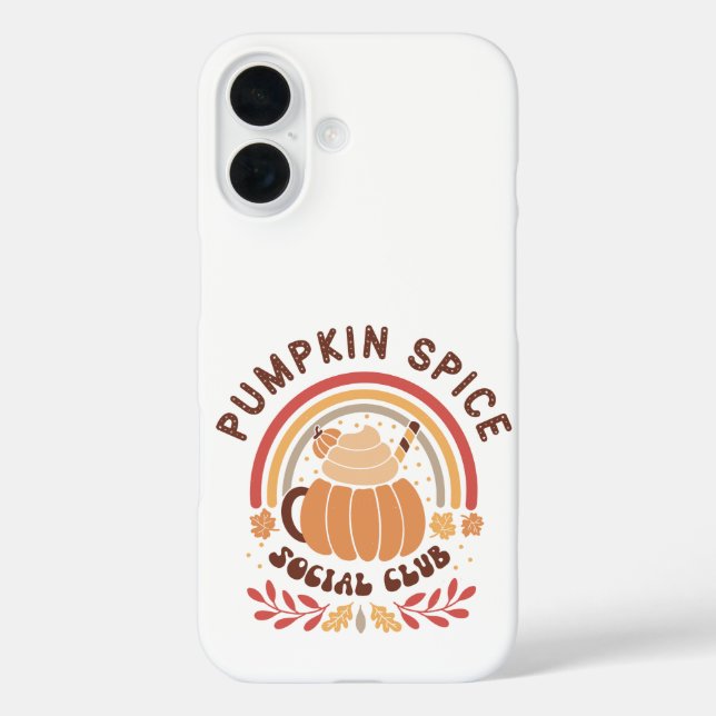 Pumpkin Spice Social Club – Cute Fall PSL  iPhone 16 Hülle (Rückseite)