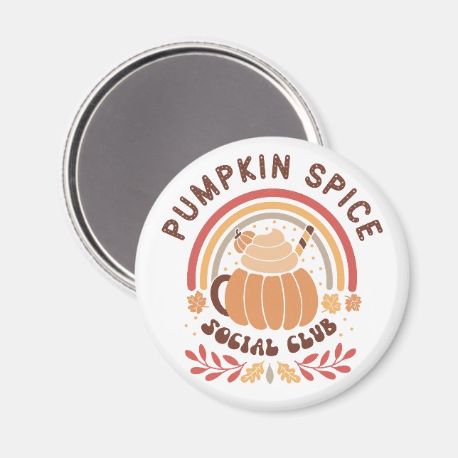 Pumpkin Spice Social Club – Cute Fall PSL  Magnet (Vorderseite/Rückseite)