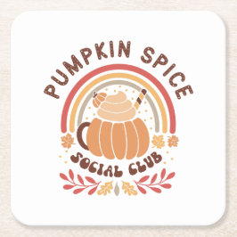 Pumpkin Spice Social Club – Süßer Herbst-PSL Rechteckiger Pappuntersetzer