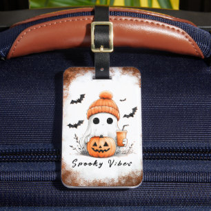 Pumpkin Spice Spooky Vibes Personalisiert Gepäckanhänger