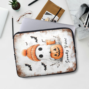 Pumpkin Spice Spooky Vibes Personalisiert Laptopschutzhülle