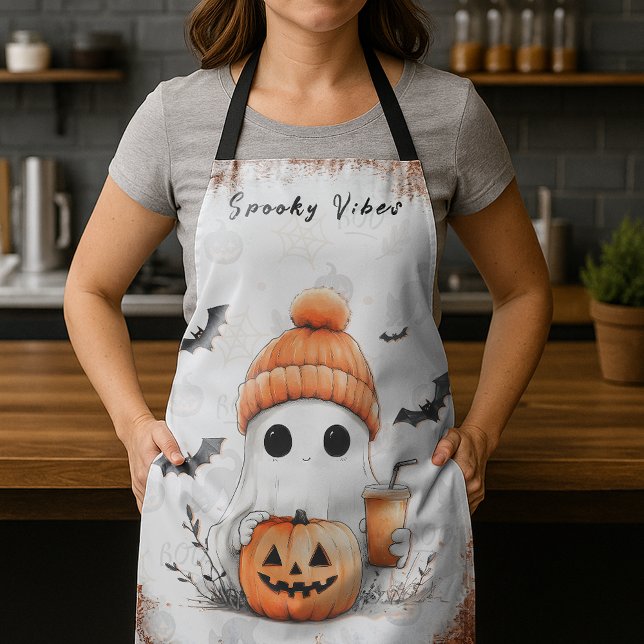 Pumpkin Spice Spooky Vibes Personalisiert Schürze (Von Creator hochgeladen)