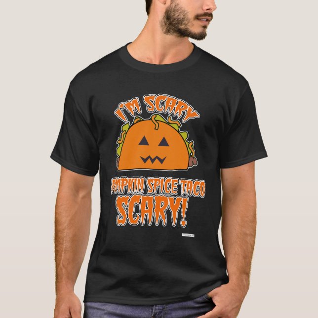 Pumpkin Spice Taco Beängstigend Dark Style T-Shirt (Vorderseite)