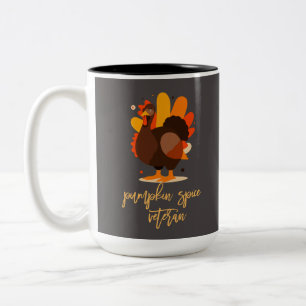 Pumpkin Spice Veteran Erntedankfest Zweifarbige Tasse