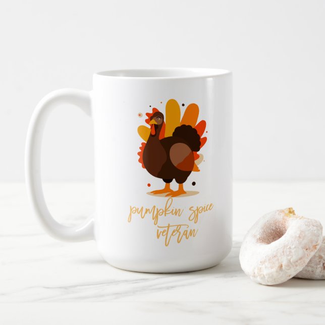 Pumpkin Spice Veteran Thanksgiving Kaffeetasse (Mit Donut)