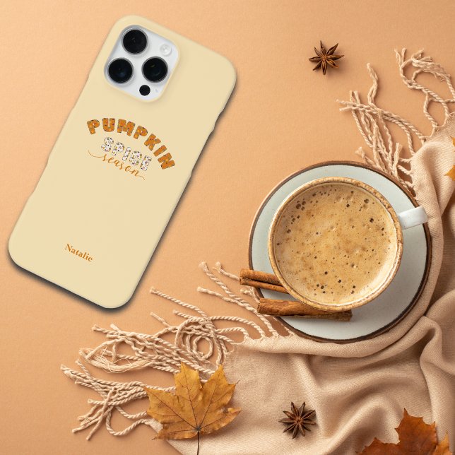 Pumpkin Spice Vibes Personalize Name Phone Case iPhone 16 Pro Max Hülle (Von Creator hochgeladen)