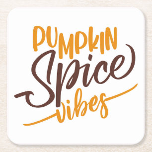 Pumpkin Spice Vibes Rechteckiger Pappuntersetzer
