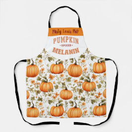 Pumpkin Spiced Melanin Herbstlaub Name Schürze