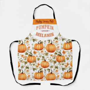 Pumpkin Spiced Melanin Herbstlaub Name Schürze