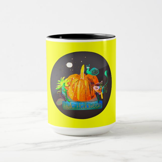 Pumpkin Spirit-Tasse - Niedliche Halloween-Tiere & Tasse (Zentrum)