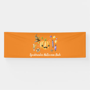 Pumpkin Spooktacular Halloween Bash Party Orange Banner