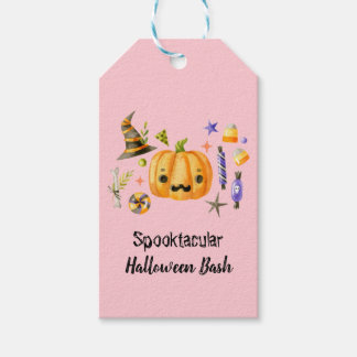 Pumpkin Spooktacular Halloween Bash Party Pink Geschenkanhänger