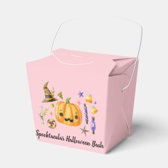 Pumpkin Spooktacular Halloween Bash Party Pink Geschenkschachtel (Vorderseite)