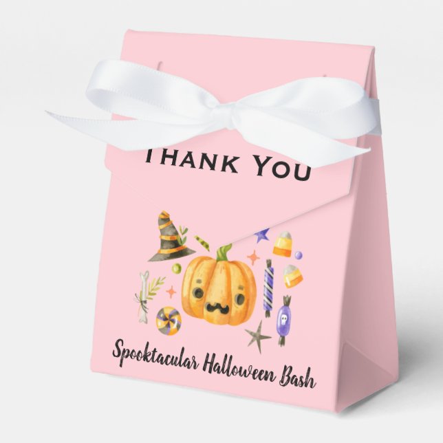 Pumpkin Spooktacular Halloween Bash Party Pink Geschenkschachtel (Vorderseite)