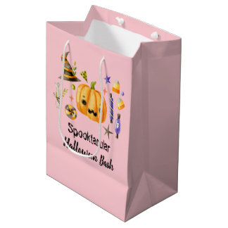 Pumpkin Spooktacular Halloween Bash Party Pink Mittlere Geschenktüte