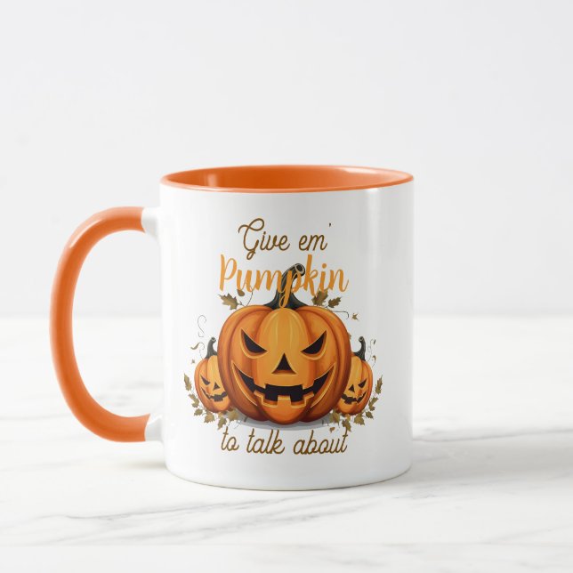 Pumpkin spricht über tasse (Links)