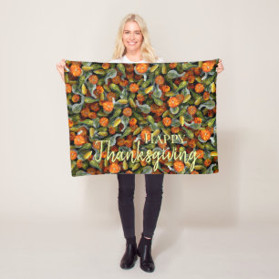 Pumpkin, Squash Autumn Harvest Blanket Fleecedecke