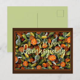 Pumpkin, Squash Autumn Harvest Postcard Postkarte