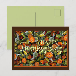 Pumpkin, Squash Autumn Harvest Postcard Postkarte