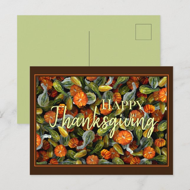 Pumpkin, Squash Autumn Harvest Postcard Postkarte (Vorne/Hinten)