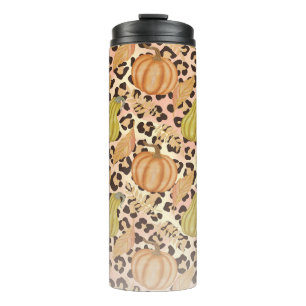 Pumpkin Squash Fall Leopard Print Thermosbecher