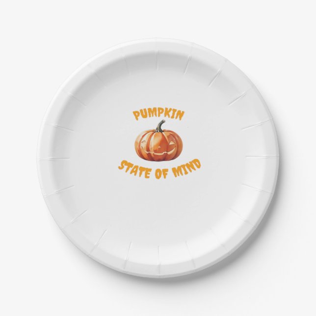 Pumpkin State of Mind - Halloween Oversized T-Shir Pappteller (Vorderseite)