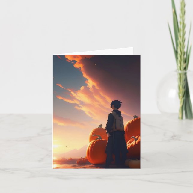 Pumpkin-Studie - Anime - AI - C Feiertagskarte (Vorderseite)