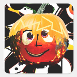 PUMPKIN SUN QUADRATISCHER AUFKLEBER