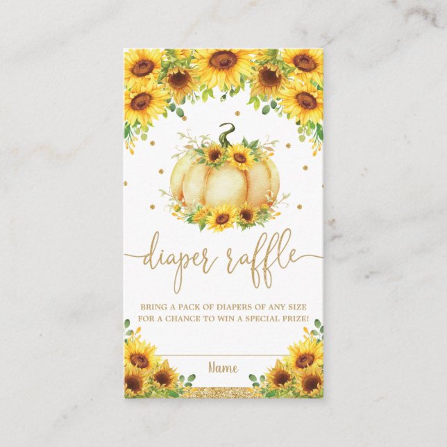 Pumpkin Sunflower Babydusche Windelwanne Begleitkarte (Vorderseite)